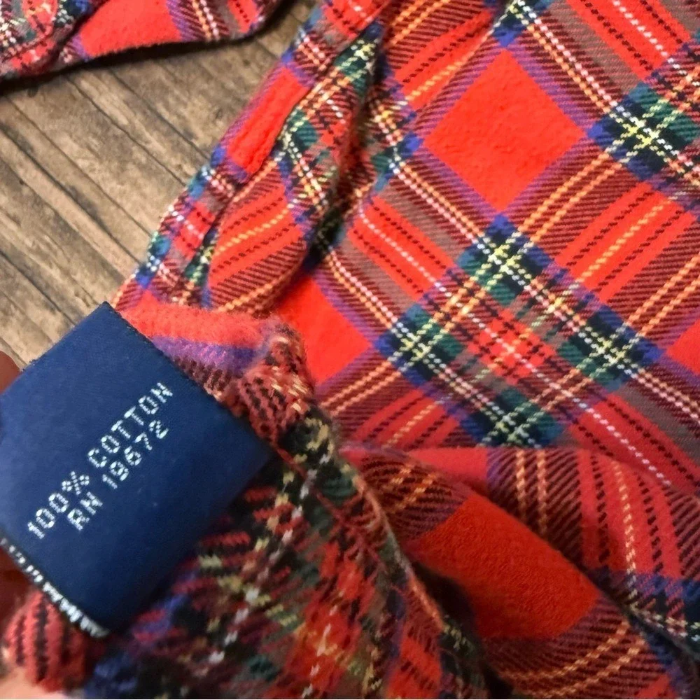 Ralph Lauren Vintage Size M 8 Red & Blue Plaid Boys Girls Shirt‎ Top Button Up